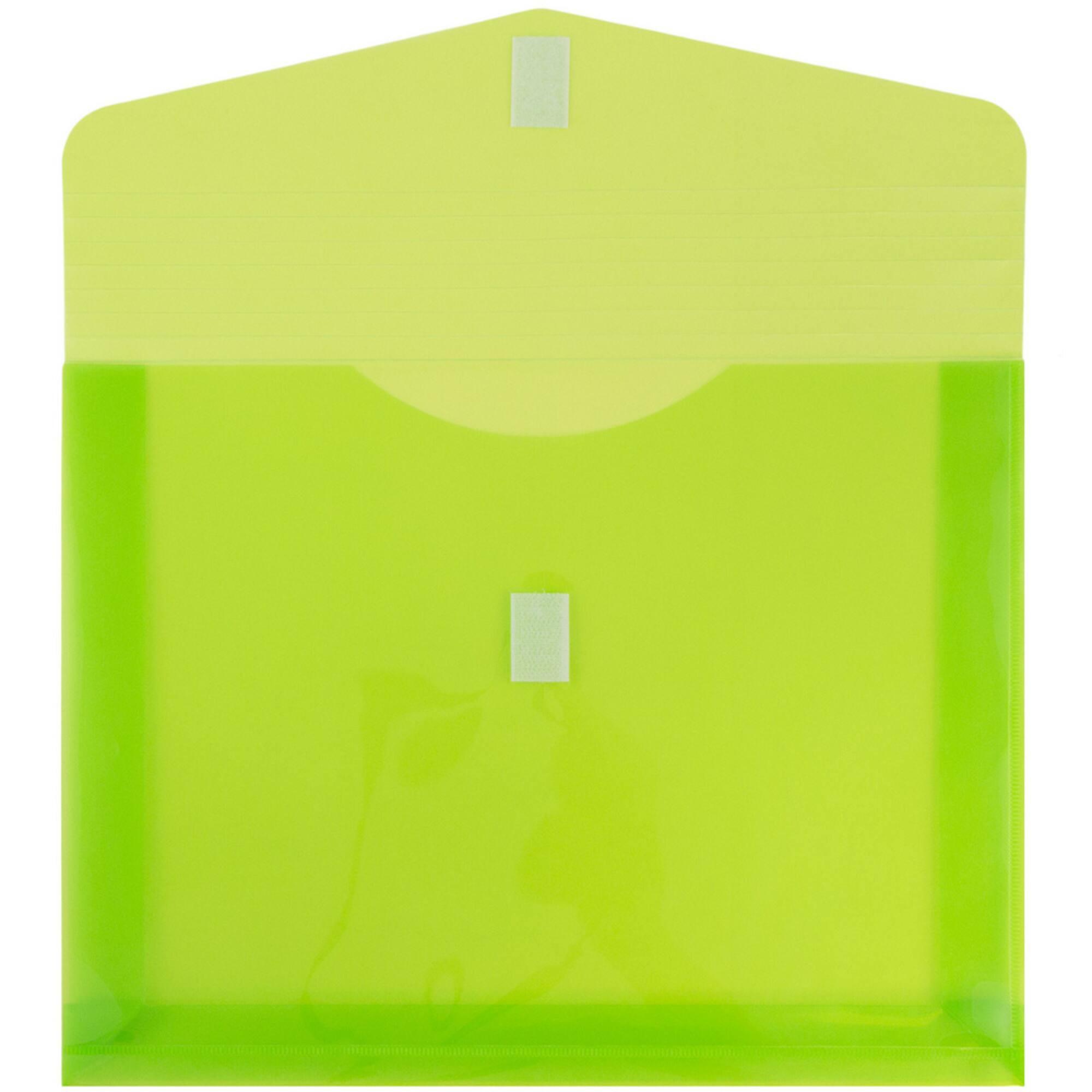 JAM Paper 9.75" x 13" Assorted Plastic Hook & Loop Closure Envelopes, 6ct.